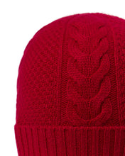 Load image into Gallery viewer, N.Peal Women&#39;s Cable Cashmere Hat Ruby Red
