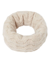 Load image into Gallery viewer, N.Peal Unisex Cable Cashmere Snood Heather Beige Brown
