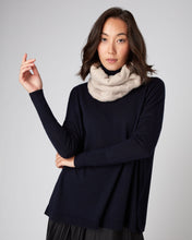 Load image into Gallery viewer, N.Peal Unisex Cable Cashmere Snood Heather Beige Brown
