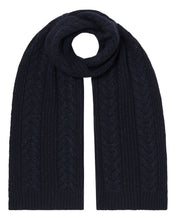 Load image into Gallery viewer, N.Peal Women&#39;s Wide Cable Scarf Navy Blue Sparkle
