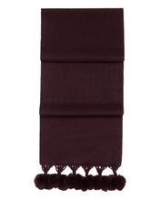Load image into Gallery viewer, N.Peal Women&#39;s Fur Bobble Woven Cashmere Scarf Plum Purple
