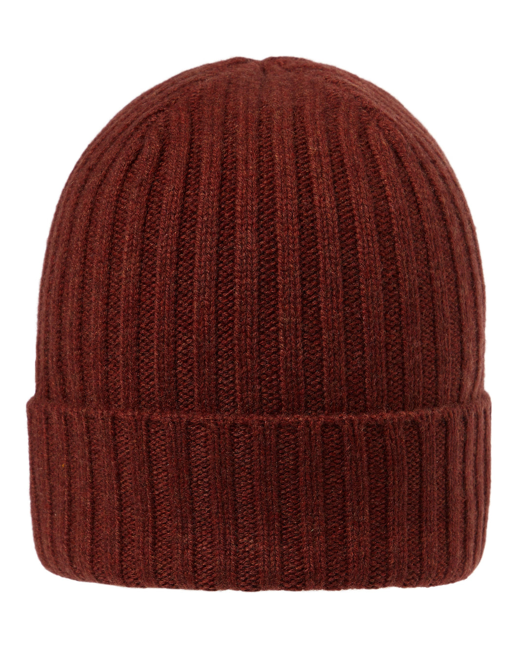 N.Peal Unisex Chunky Ribbed Cashmere Hat Copper Orange