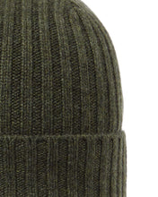 Load image into Gallery viewer, N.Peal Unisex Chunky Ribbed Cashmere Hat Moss Green
