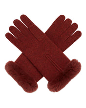Load image into Gallery viewer, N.Peal Women&#39;s Fur And Cashmere Gloves Copper Orange
