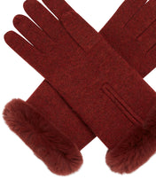 Load image into Gallery viewer, N.Peal Women&#39;s Fur And Cashmere Gloves Copper Orange

