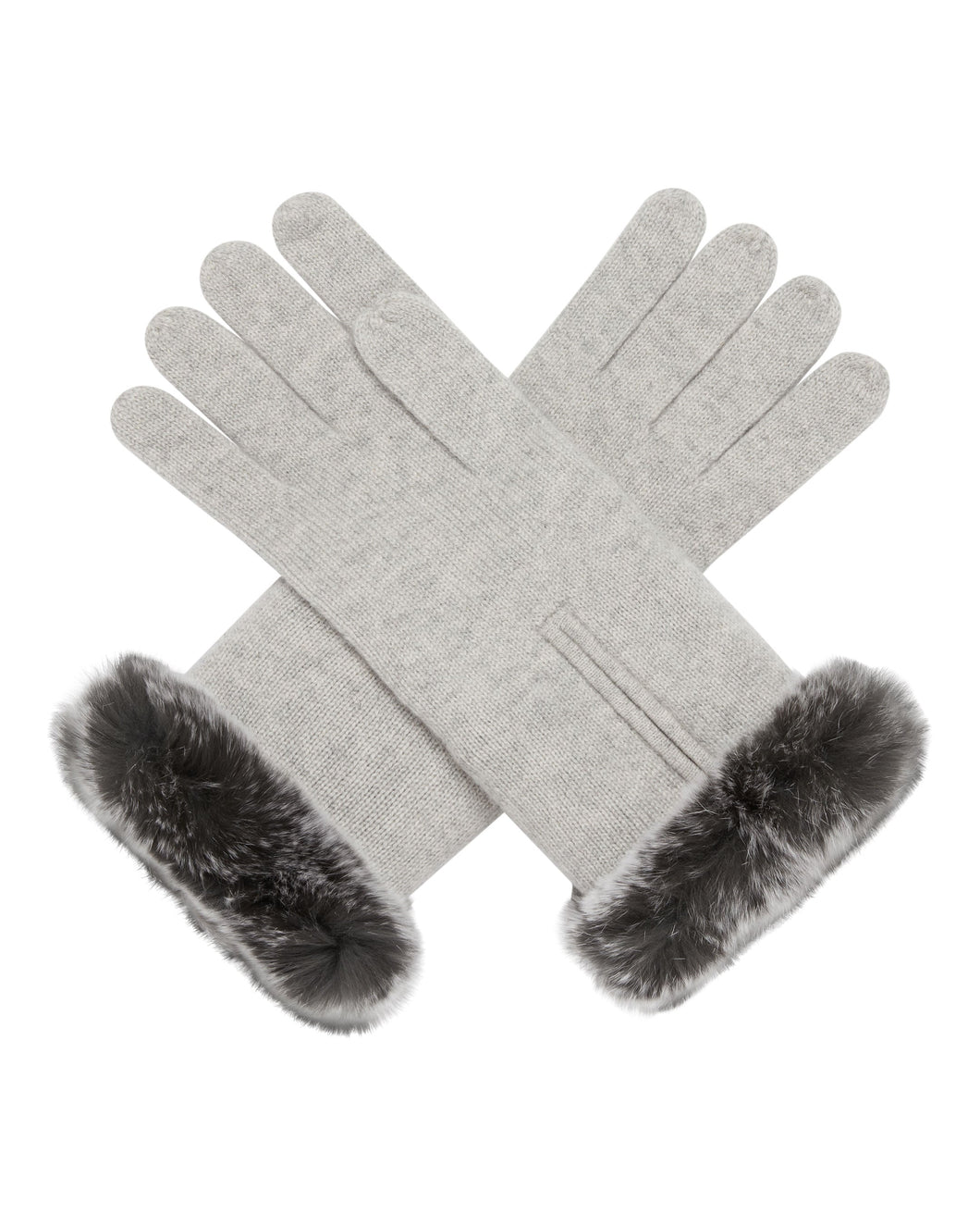 N.Peal Women's Fur And Cashmere Gloves Fumo Grey