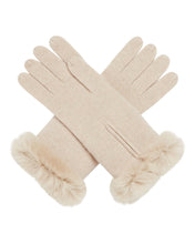 Load image into Gallery viewer, N.Peal Women&#39;s Fur And Cashmere Gloves Heather Beige Brown
