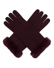 Load image into Gallery viewer, N.Peal Women&#39;s Fur And Cashmere Gloves Plum Purple
