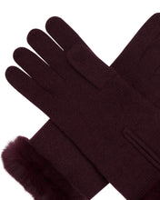 Load image into Gallery viewer, N.Peal Women&#39;s Fur And Cashmere Gloves Plum Purple
