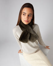Load image into Gallery viewer, N.Peal Unisex Fur Neckwarmer Moss Green
