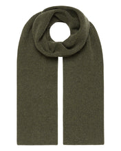 Load image into Gallery viewer, N.Peal Unisex Ribbed Cashmere Scarf Moss Green

