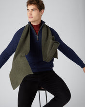 Load image into Gallery viewer, N.Peal Unisex Ribbed Cashmere Scarf Moss Green
