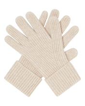 Load image into Gallery viewer, N.Peal Men&#39;s Ribbed Cashmere Gloves Heather Beige Brown
