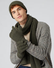 Load image into Gallery viewer, N.Peal Men&#39;s Ribbed Cashmere Gloves Moss Green
