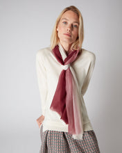 Load image into Gallery viewer, N.Peal Women&#39;s Dip Dye Cashmere Scarf Red Velvet
