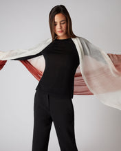 Load image into Gallery viewer, N.Peal Women&#39;s Dip Dye Cashmere Scarf Rust Orange
