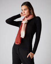 Load image into Gallery viewer, N.Peal Women&#39;s Dip Dye Cashmere Scarf Rust Orange
