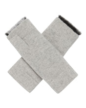 Load image into Gallery viewer, N.Peal Unisex Fur Lined Fingerless Cashmere Gloves Fumo Grey
