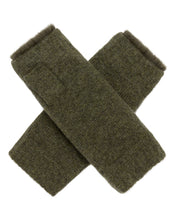 Load image into Gallery viewer, N.Peal Unisex Fur Lined Fingerless Cashmere Gloves Moss Green
