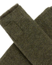Load image into Gallery viewer, N.Peal Unisex Fur Lined Fingerless Cashmere Gloves Moss Green

