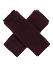 Load image into Gallery viewer, N.Peal Unisex Fur Lined Fingerless Cashmere Gloves Plum Purple
