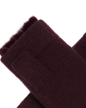 Load image into Gallery viewer, N.Peal Unisex Fur Lined Fingerless Cashmere Gloves Plum Purple
