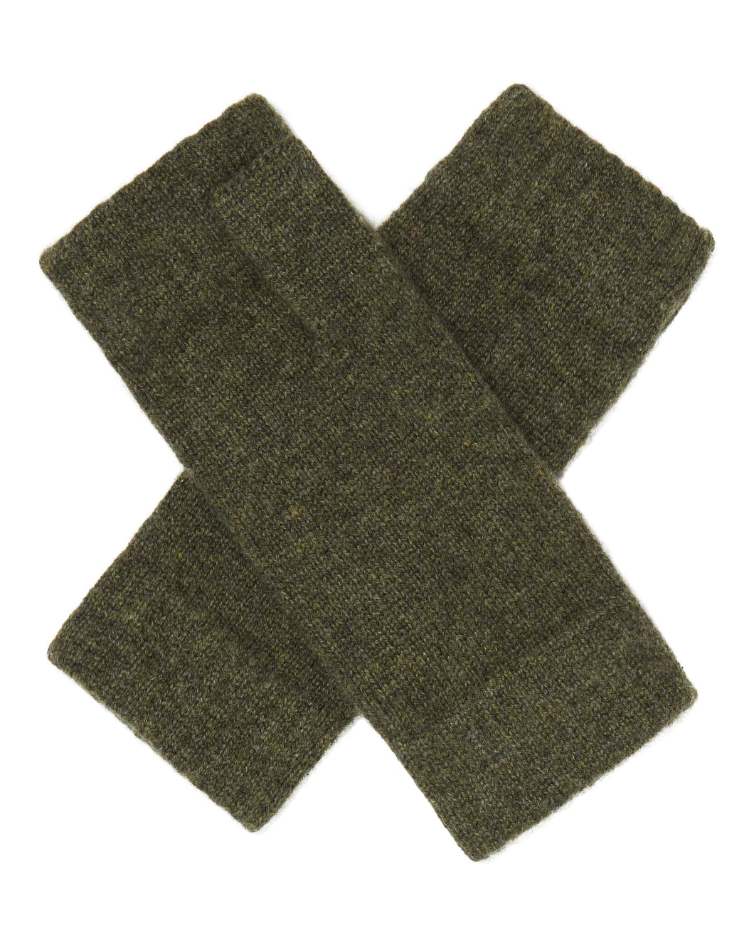 N.Peal Unisex Fingerless Cashmere Gloves Moss Green