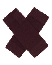 Load image into Gallery viewer, N.Peal Unisex Fingerless Cashmere Gloves Plum Purple
