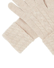 Load image into Gallery viewer, N.Peal Women&#39;s Cable Cashmere Gloves Heather Beige Brown

