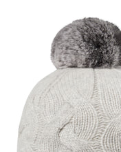 Load image into Gallery viewer, N.Peal Women&#39;s Cable Fur Pom Hat Fumo Grey
