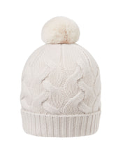 Load image into Gallery viewer, N.Peal Women&#39;s Cable Fur Pom Hat Snow Grey
