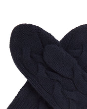 Load image into Gallery viewer, N.Peal Women&#39;s Cashmere Cable Mittens Navy Blue
