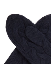 Load image into Gallery viewer, N.Peal Women&#39;s Cashmere Cable Mittens Navy Blue
