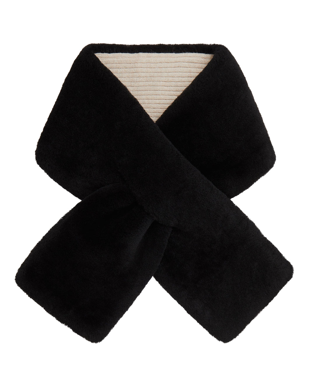 N.Peal Unisex Shearling Neckwarmer Heather Beige Brown