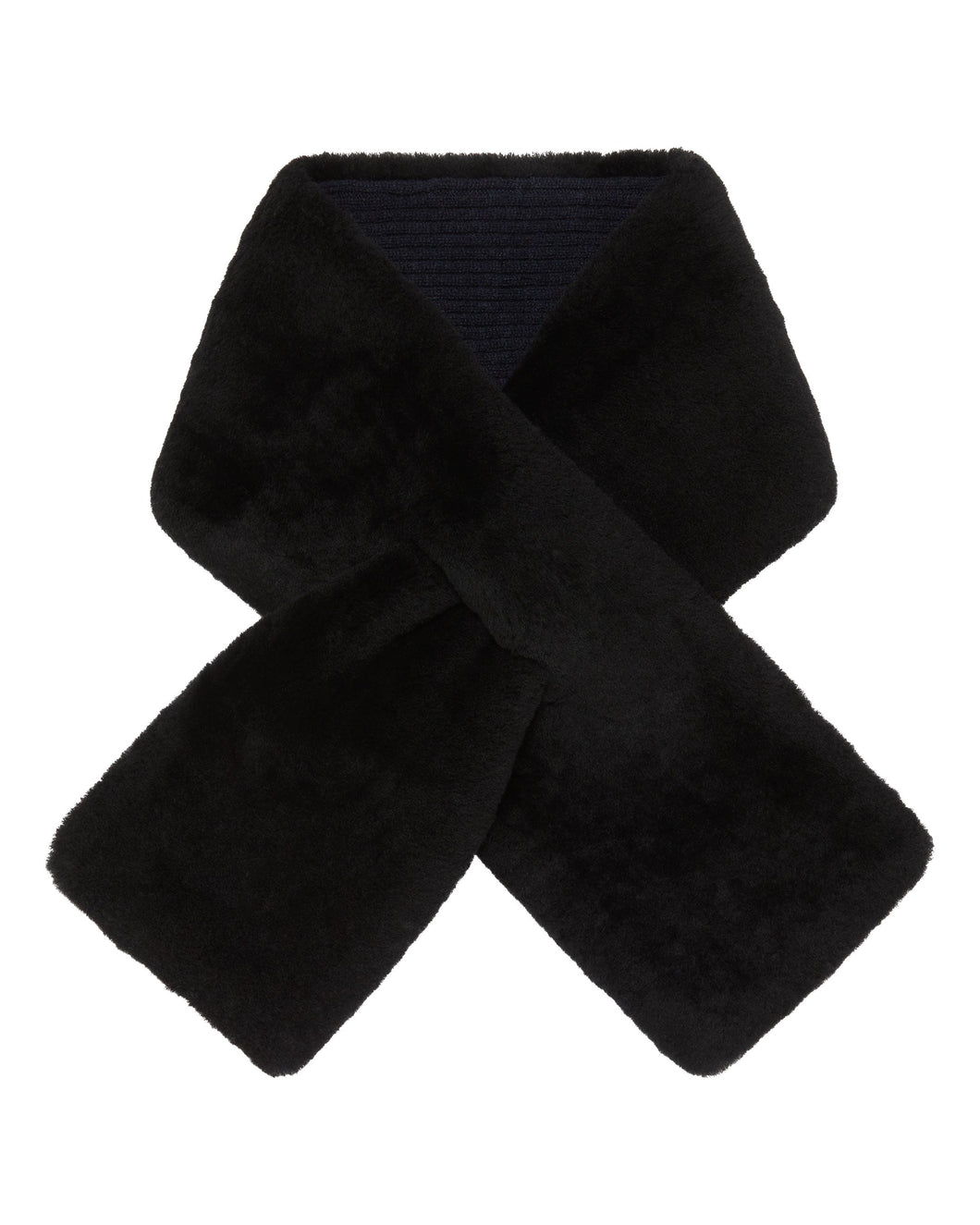 N.Peal Unisex Shearling Neckwarmer Navy Blue