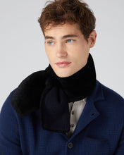 Load image into Gallery viewer, N.Peal Unisex Shearling Neckwarmer Navy Blue
