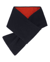 Load image into Gallery viewer, N.Peal Men&#39;s Two Tone Small Cashmere Scarf Navy Blue + Dark Amber Orange
