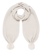 Load image into Gallery viewer, N.Peal Unisex Shearling Pom Ribbed Scarf Snow Grey
