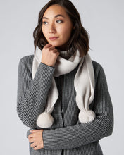 Load image into Gallery viewer, N.Peal Unisex Shearling Pom Ribbed Scarf Snow Grey

