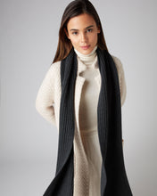 Load image into Gallery viewer, N.Peal Unisex Chunky Rib Cashmere Scarf Dark Charcoal Grey
