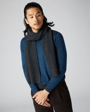 Load image into Gallery viewer, N.Peal Unisex Chunky Rib Cashmere Scarf Dark Charcoal Grey
