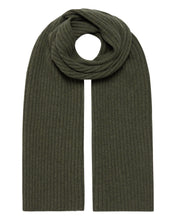 Load image into Gallery viewer, N.Peal Unisex Chunky Rib Cashmere Scarf Moss Green
