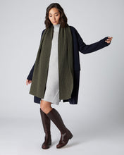 Load image into Gallery viewer, N.Peal Unisex Chunky Rib Cashmere Scarf Moss Green
