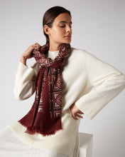 Load image into Gallery viewer, N.Peal Women&#39;s Deep Red Tile Cashmere Pashmina Red
