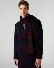 Load image into Gallery viewer, N.Peal Unisex Woven Check Cashmere Scarf Burgundy Red
