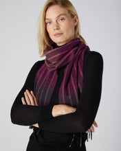 Load image into Gallery viewer, N.Peal Unisex Woven Check Cashmere Scarf Purple
