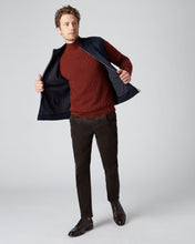 Load image into Gallery viewer, N.Peal Men&#39;s The Thames Cable Cashmere Jumper Copper Orange
