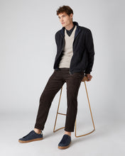 Load image into Gallery viewer, N.Peal Men&#39;s The Burlington V Neck Cashmere Jumper Heather Beige Brown

