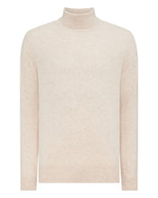 Load image into Gallery viewer, N.Peal Men&#39;s The Trafalgar Polo Neck Cashmere Jumper Heather Beige Brown
