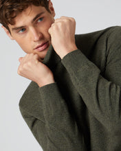 Load image into Gallery viewer, N.Peal Men&#39;s The Trafalgar Polo Neck Cashmere Jumper Moss Green
